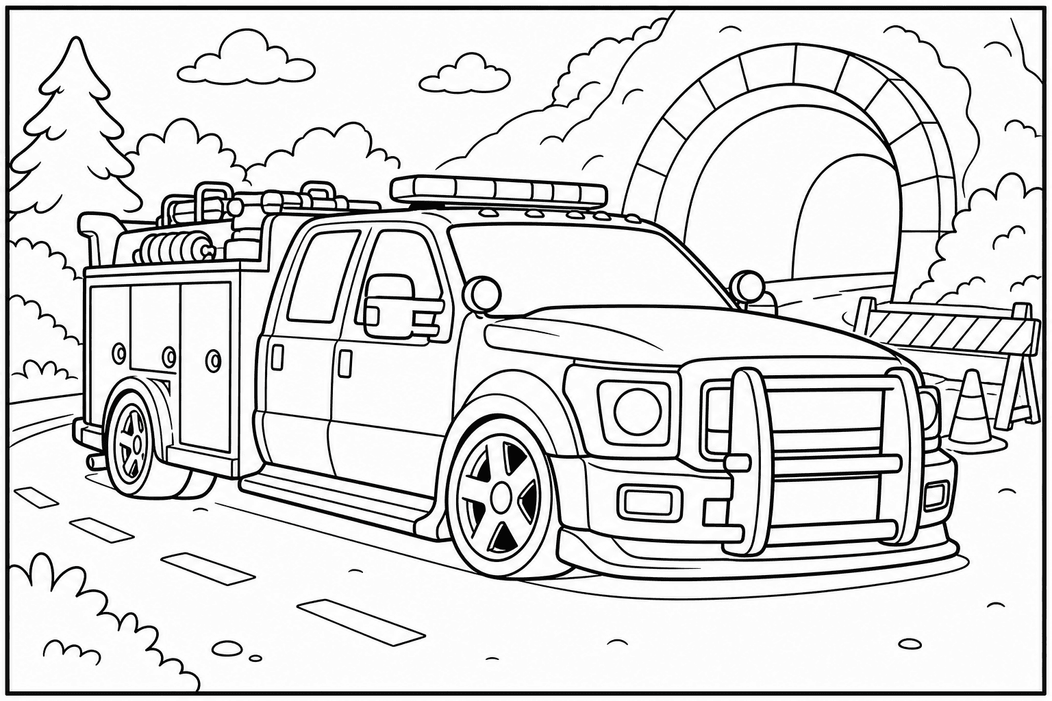 Ford F-550 Wildland Fire Rescue Unit coloring page
