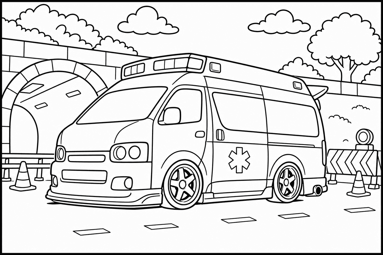 Toyota HiAce Ambulance coloring page