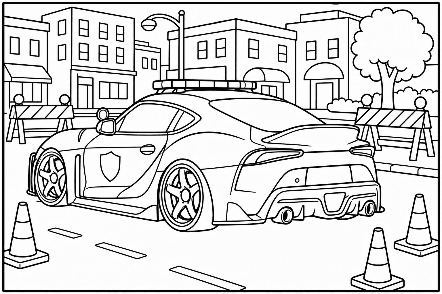 Toyota GR Supra Police Spec coloring page