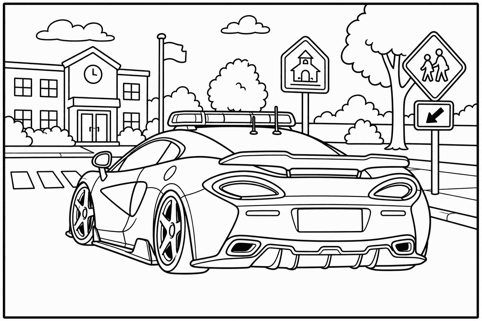 McLaren 570S Police Spec coloring page