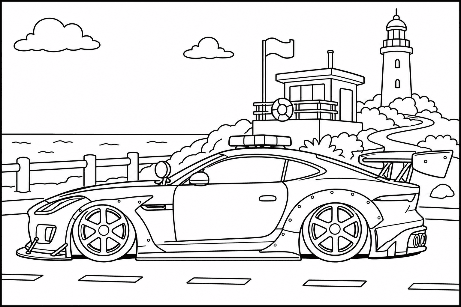 Jaguar F-Type R Police Spec coloring page