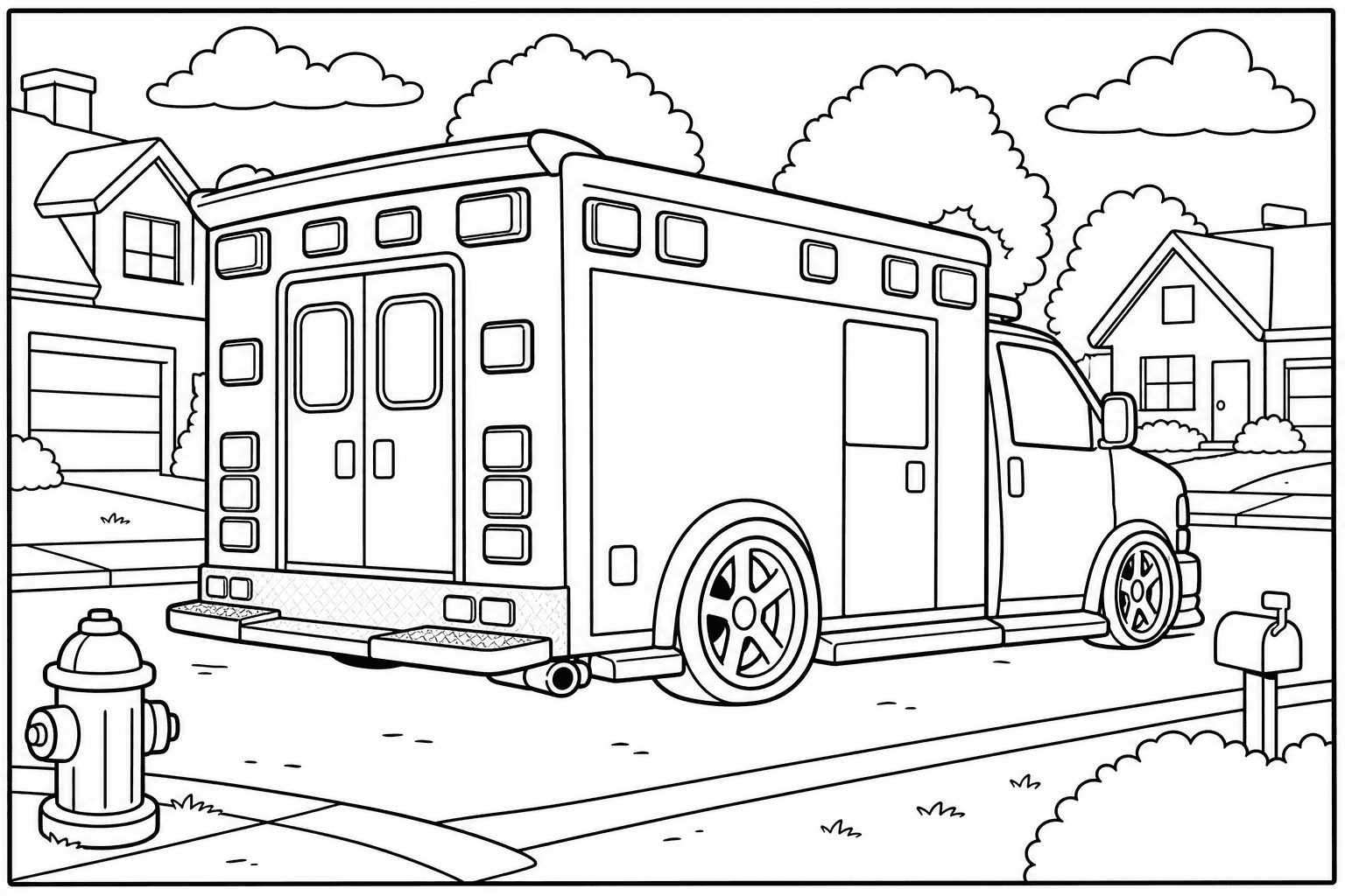 Chevrolet Express Type III Ambulance coloring page