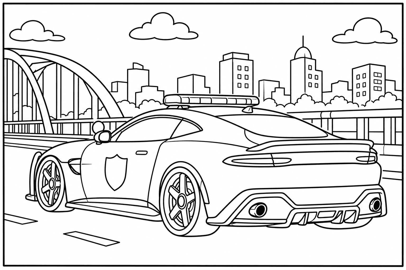 Aston Martin Vantage Police Spec coloring page