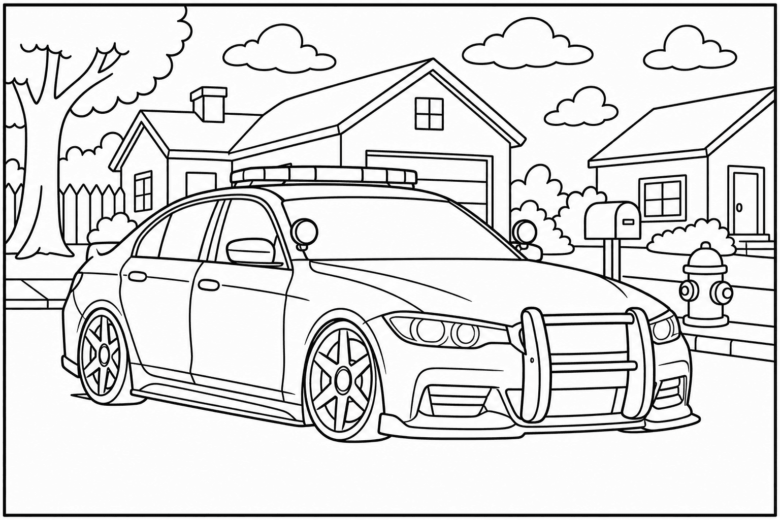 BMW M340i xDrive Police Interceptor coloring page
