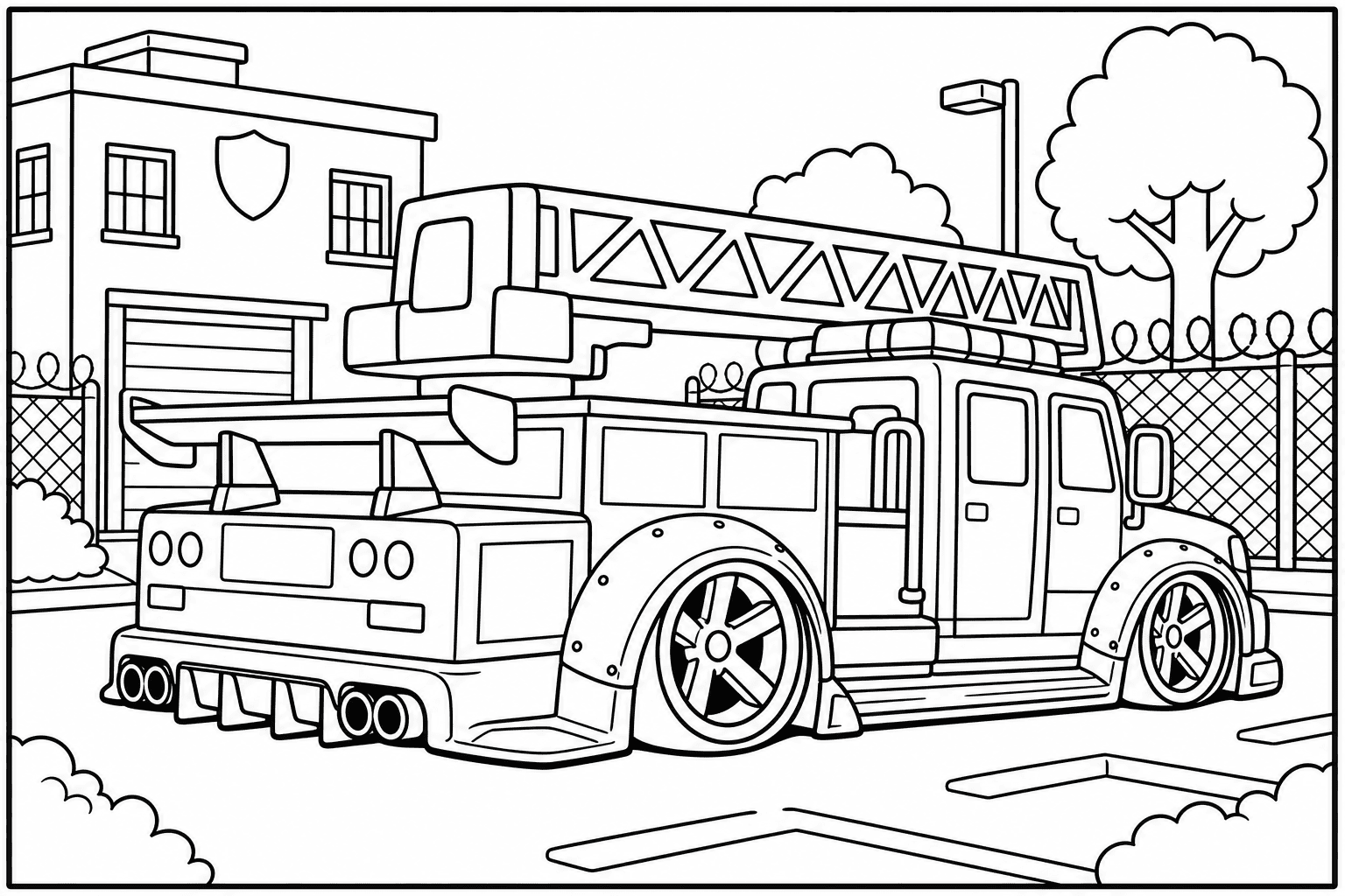 Seagrave Aerial Ladder Truck coloring page