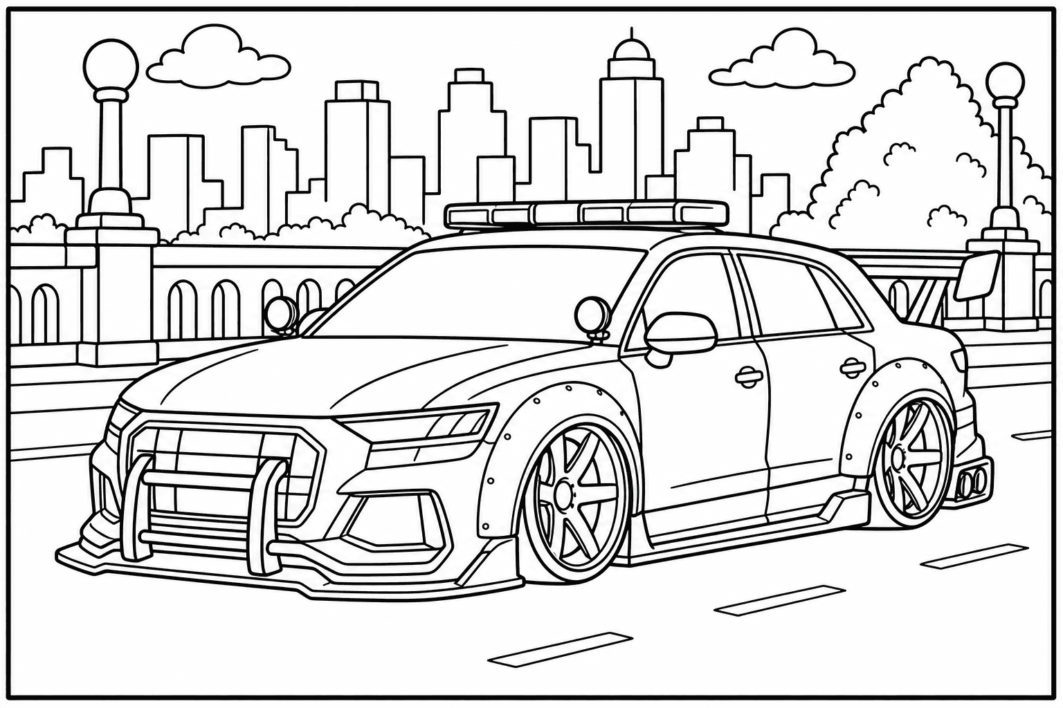 Audi RS Q8 Police Spec coloring page