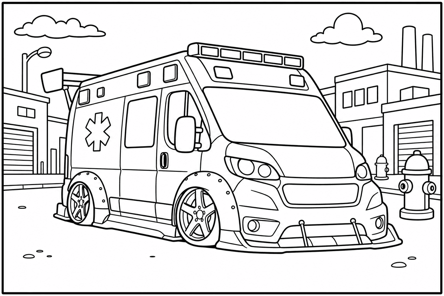 Fiat Ducato Ambulance coloring page