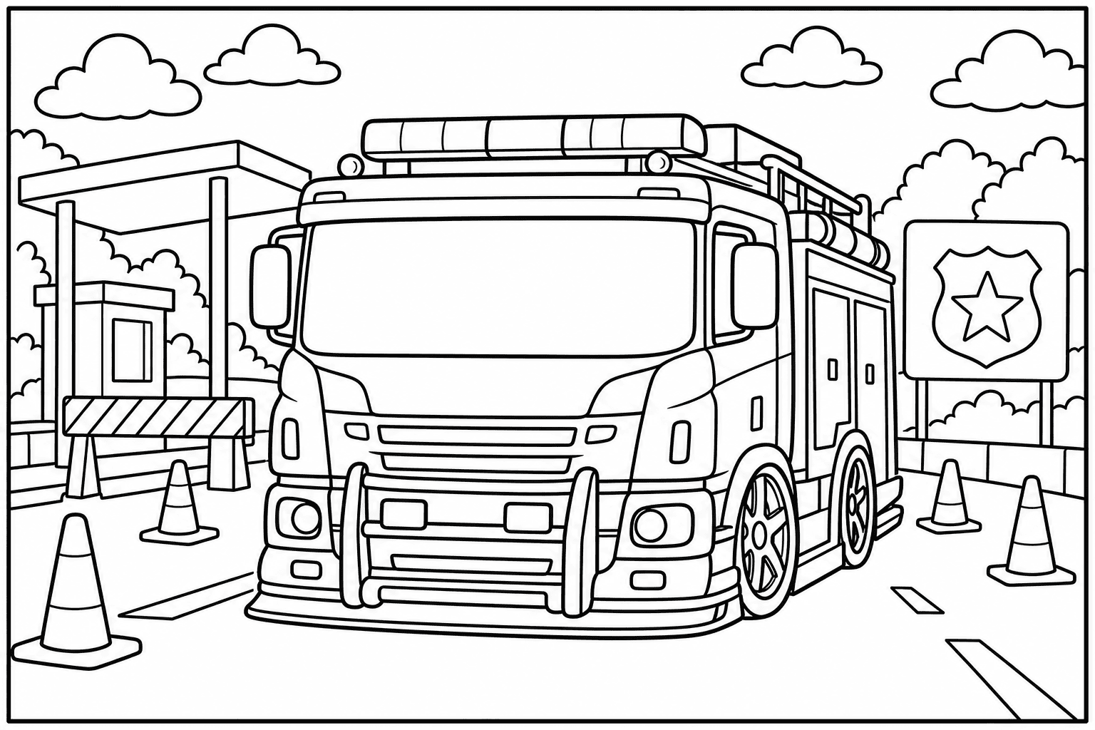Scania P410 Fire Rescue Truck coloring page