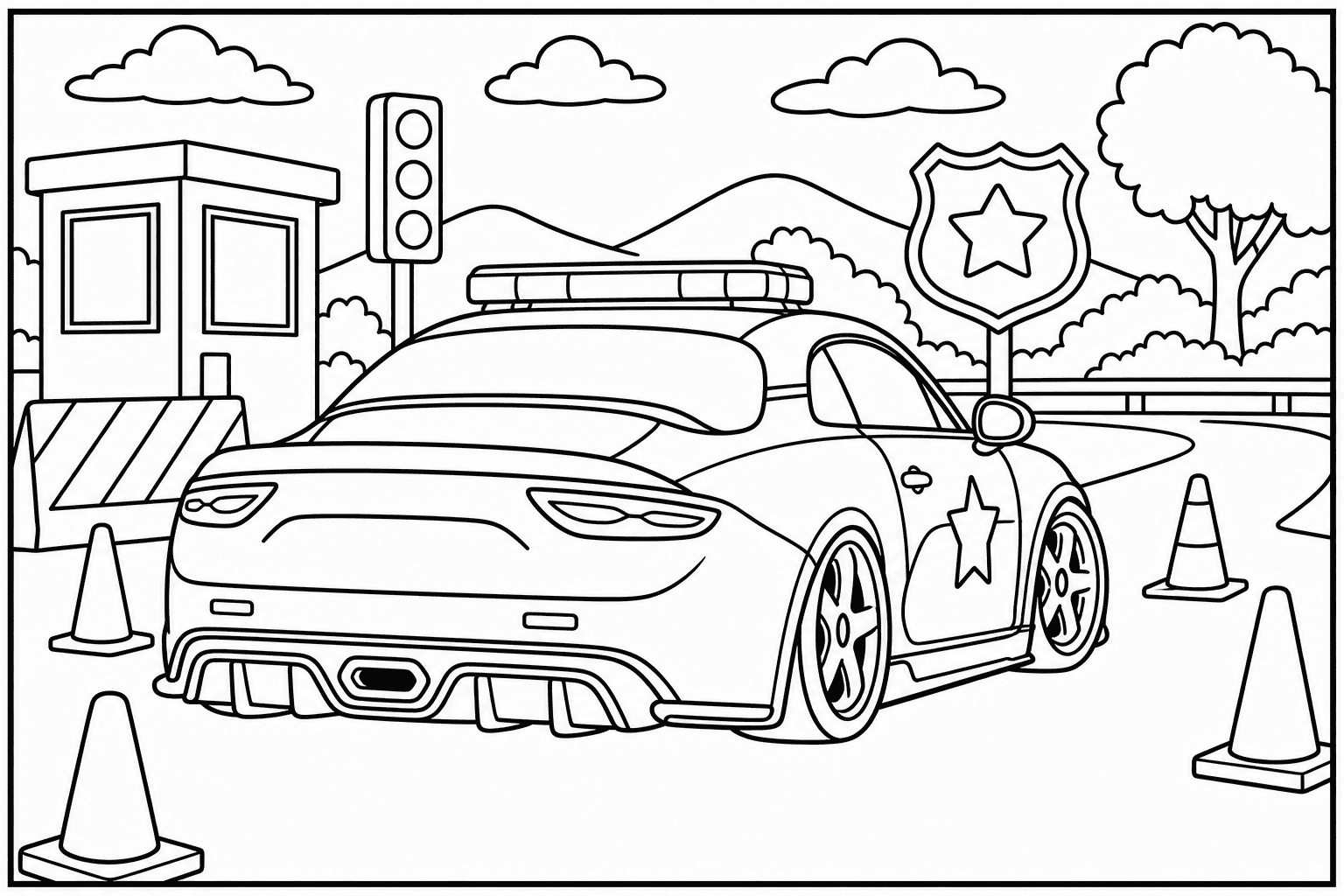 Alpine A110 Police Spec coloring page