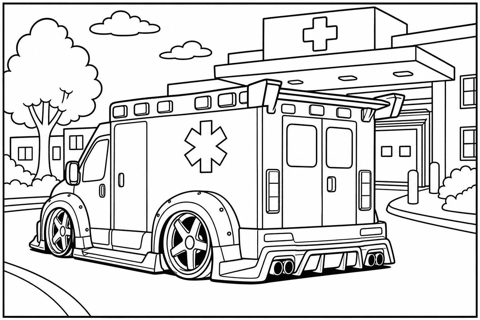 Ram ProMaster Ambulance coloring page