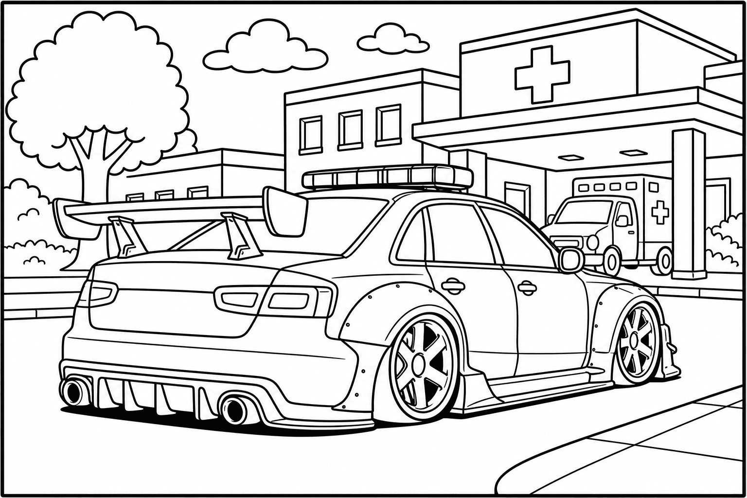 Audi S4 Quattro Police Spec coloring page
