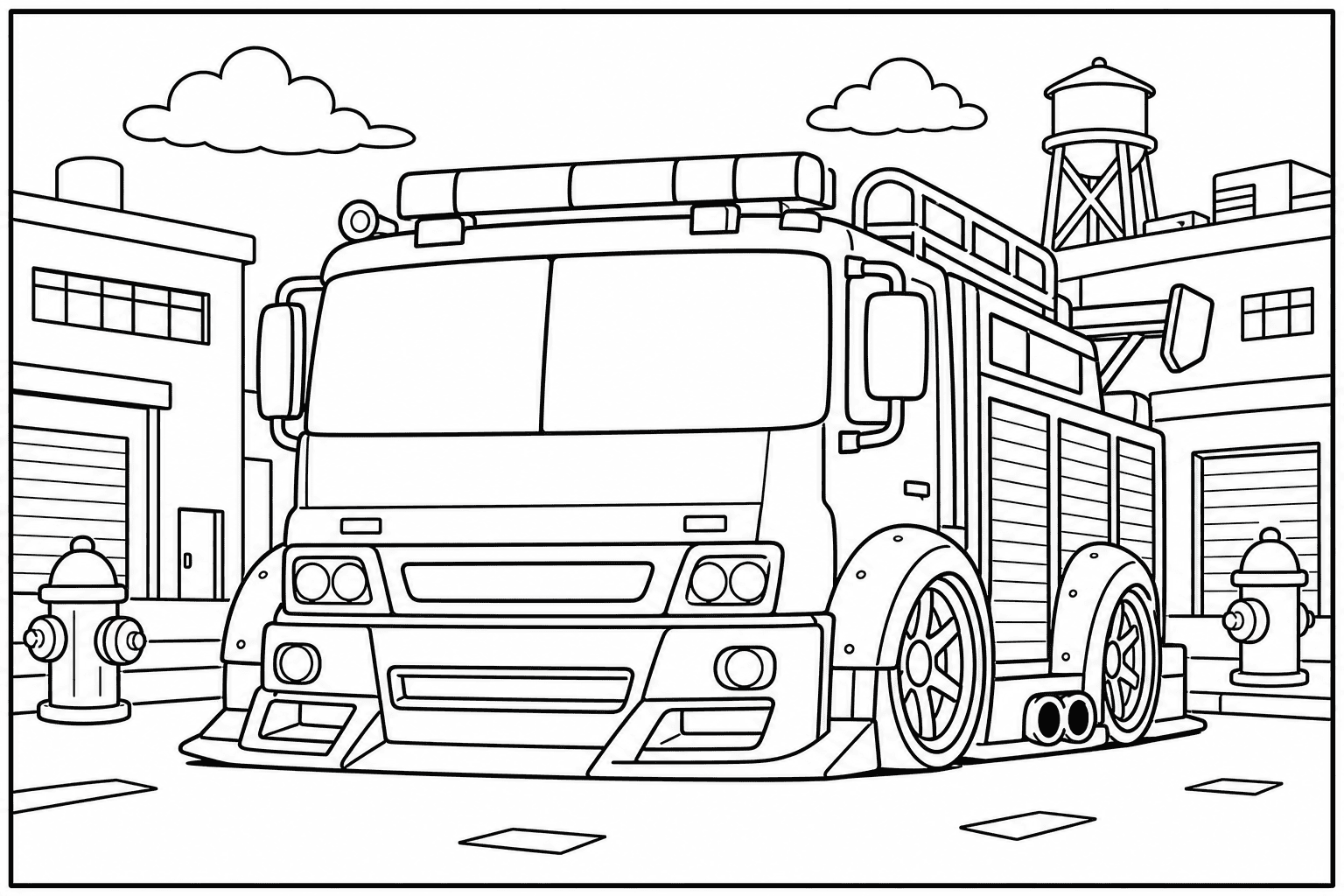 Mercedes-Benz Atego Fire Truck coloring page