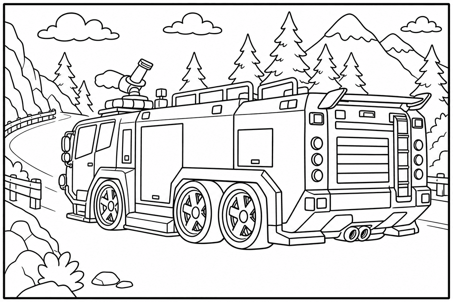 Oshkosh Striker Airport Fire Truck coloring page