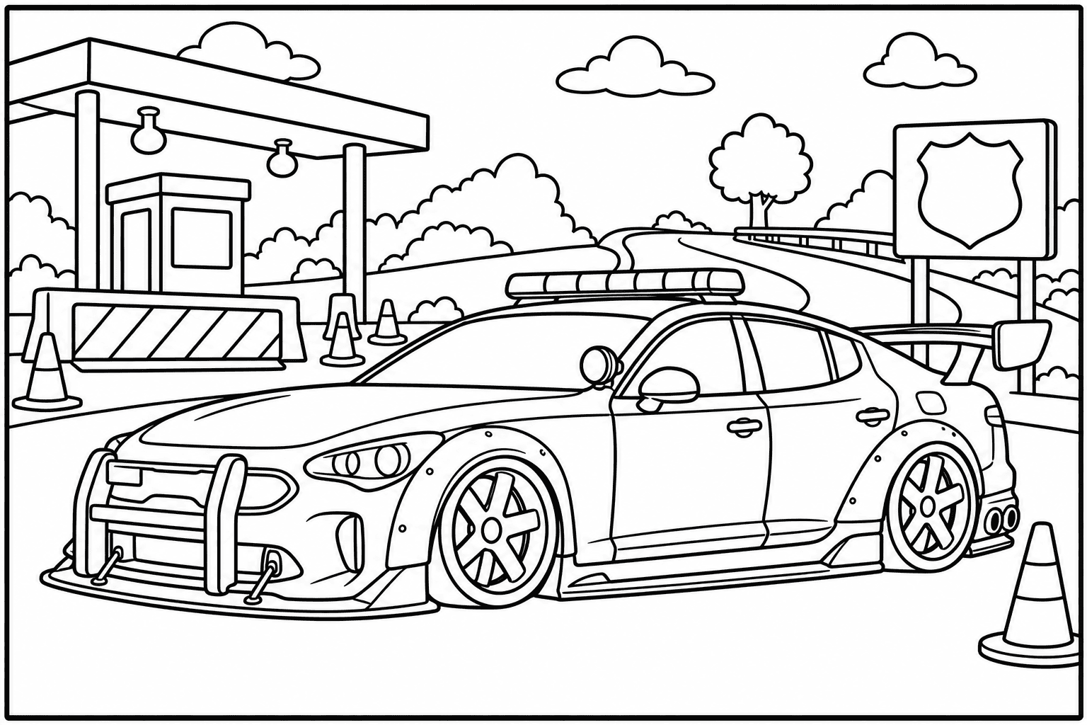 Kia Stinger GT Police Spec coloring page