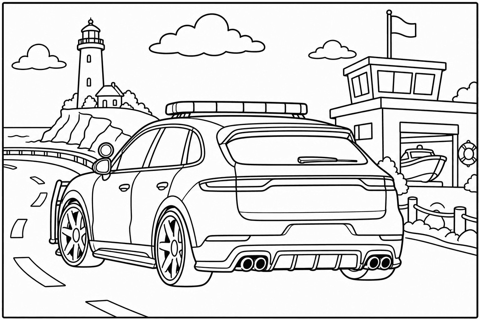 Porsche Cayenne Turbo GT Police Spec coloring page