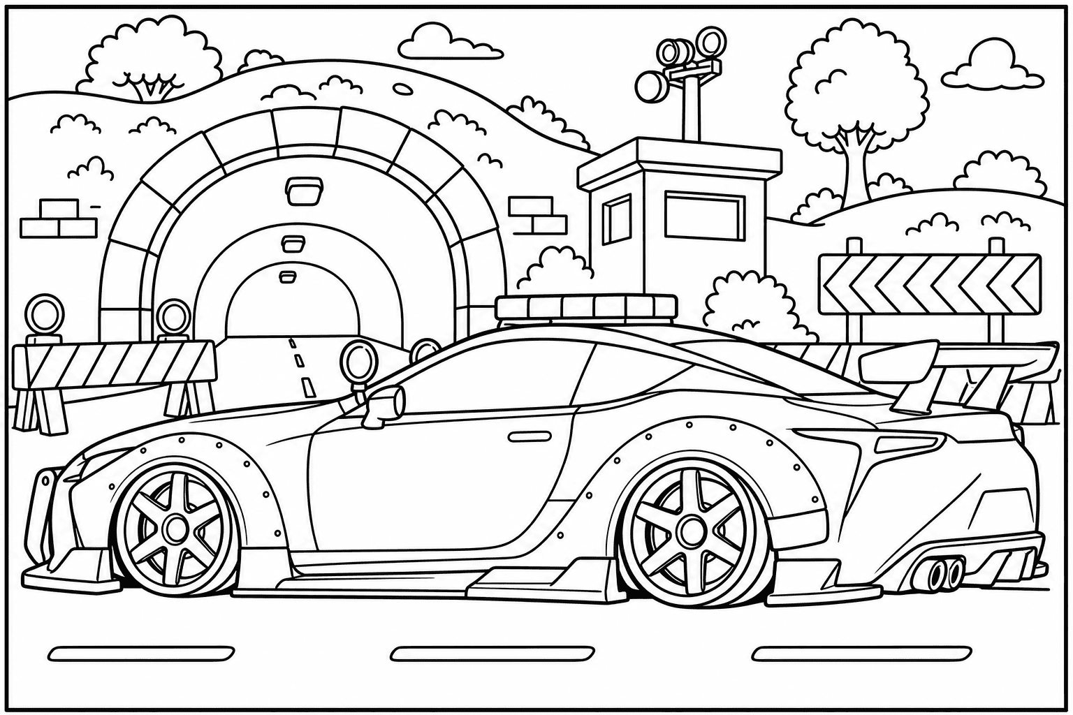 Lexus LC 500 Police Spec coloring page