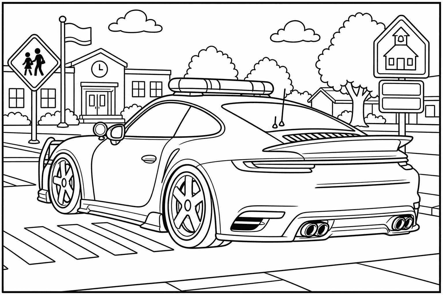 Porsche 911 Turbo S Police Spec coloring page