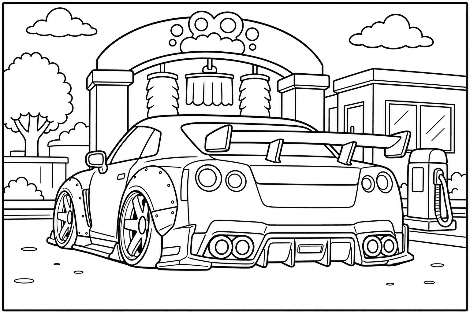 Nissan GT-R50 by Italdesign coloring page from the Tuned Cars Edition book
