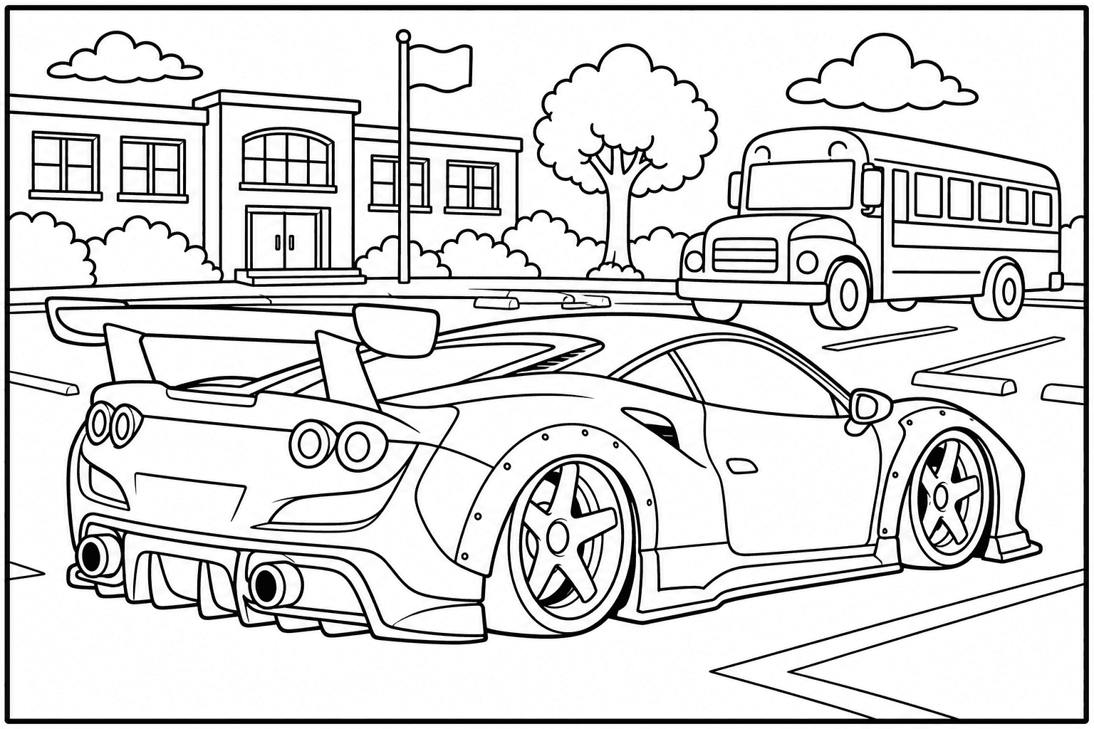 Ferrari F8 Tributo coloring page from the Tuned Cars Edition book