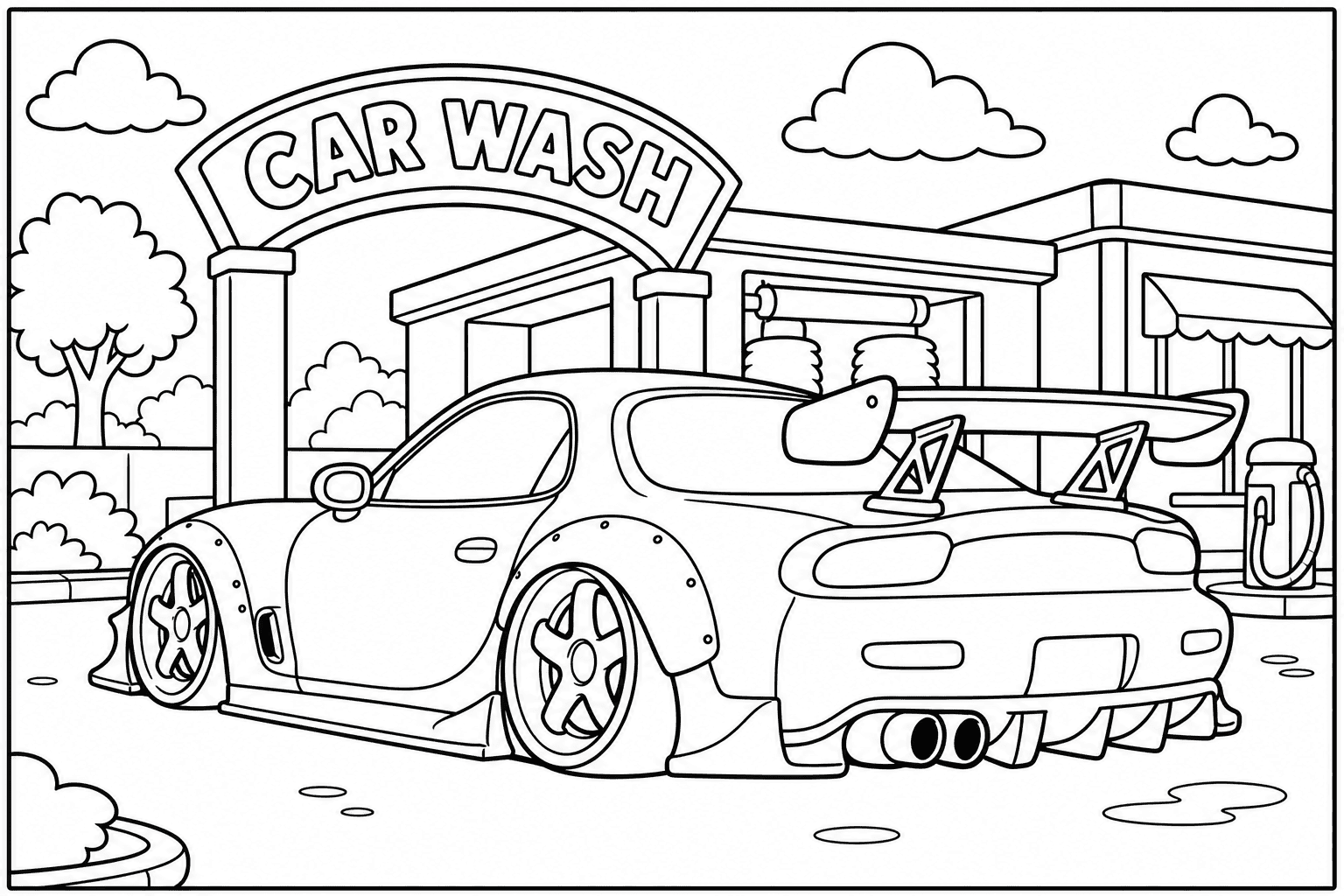 Mazda RX-7 FD3S coloring page from the Tuned Cars Edition book