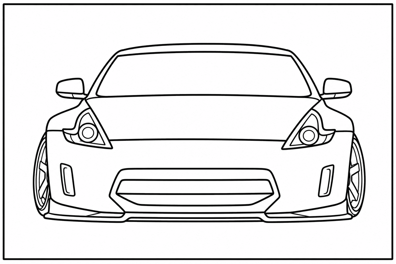 Nissan 370Z Nismo coloring page from the Only Cars - Tuned book
