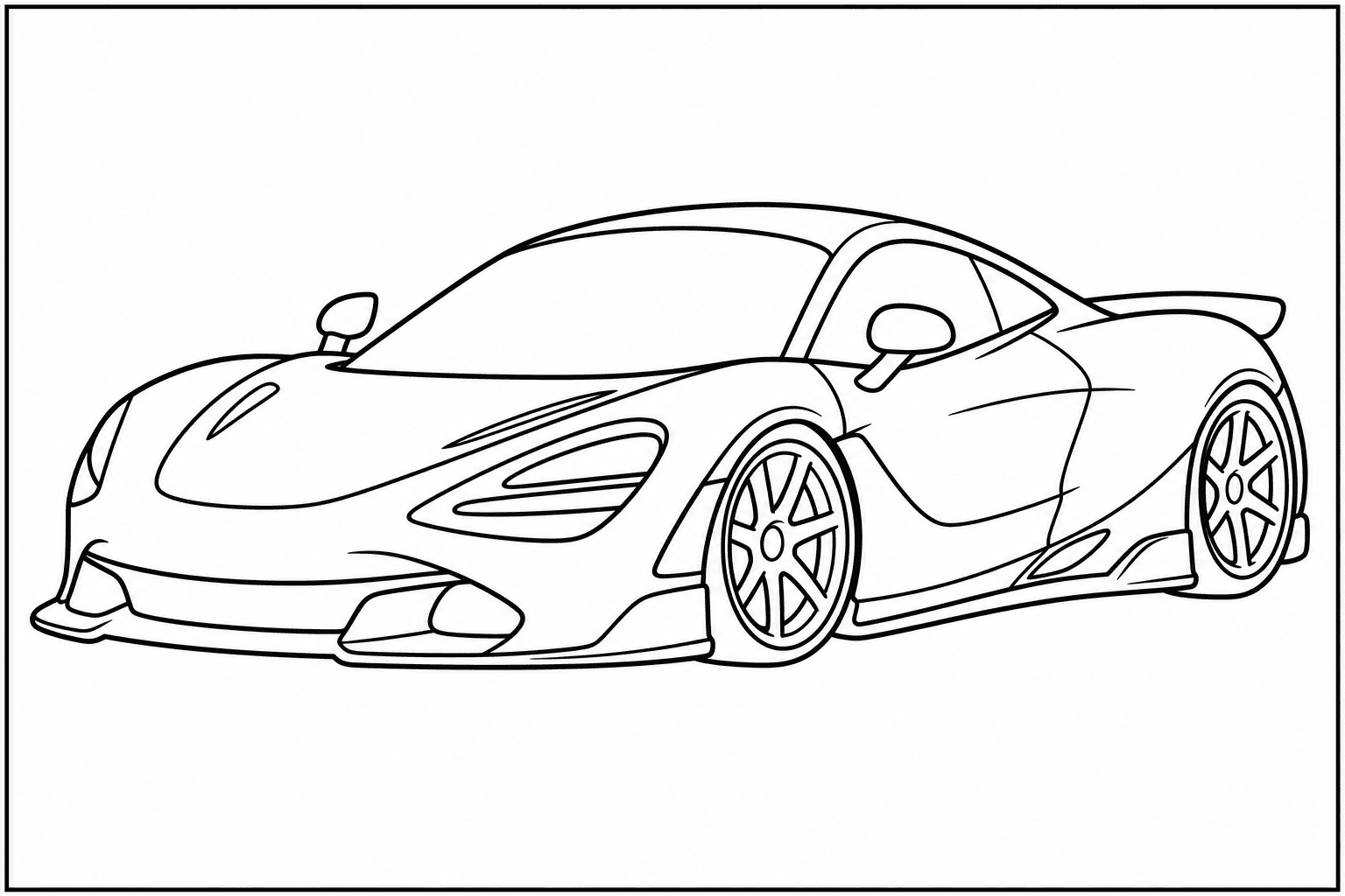 McLaren 720S coloring page from the Only Cars - Tuned book