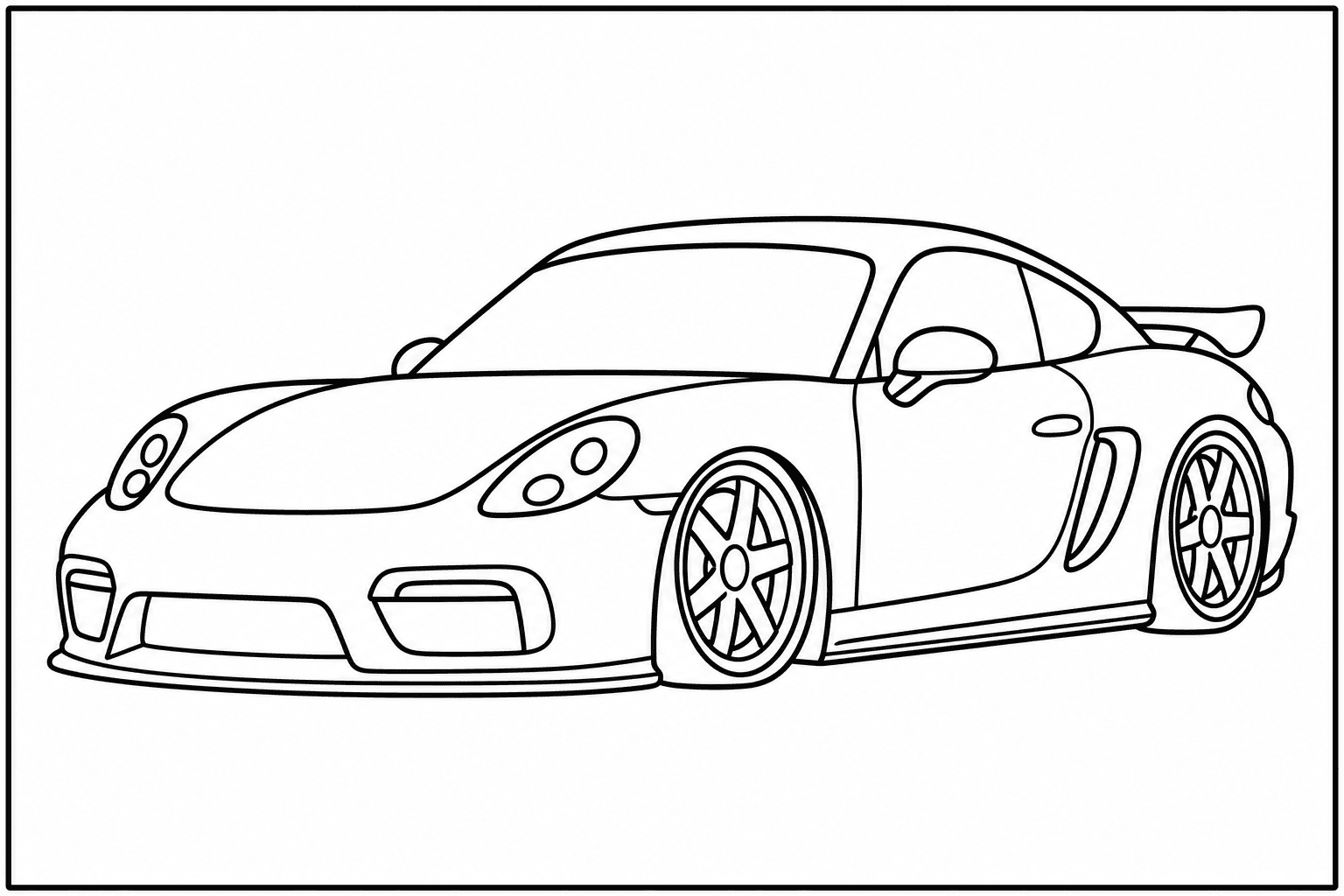 Porsche Cayman GT4 RS 982 coloring page from the Only Cars - Tuned book