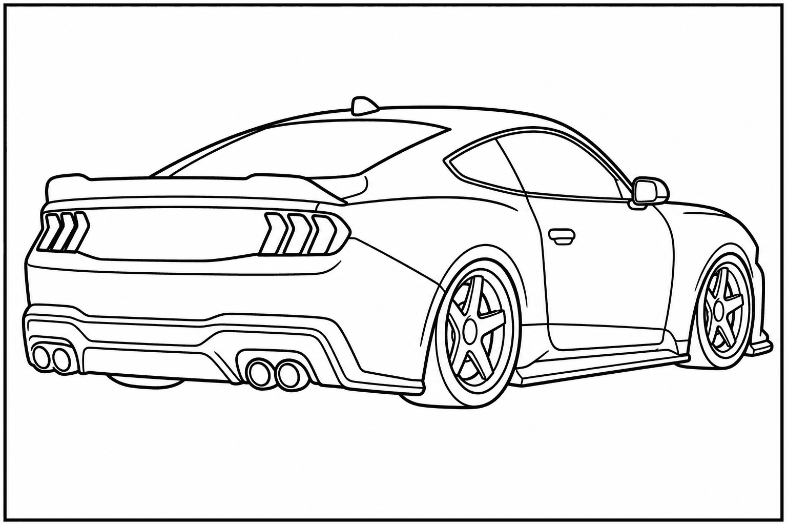 Ford Mustang Dark Horse coloring page from the Only Cars - Tuned book