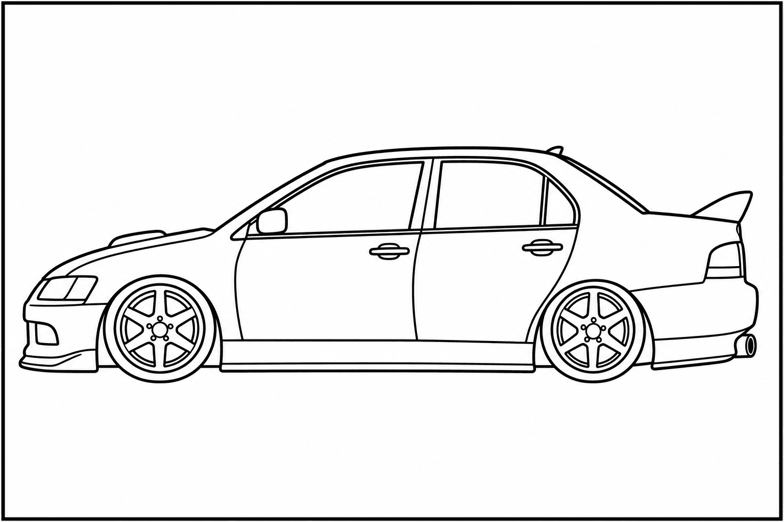 Mitsubishi Lancer Evolution IX MR coloring page from the Only Cars - Tuned book
