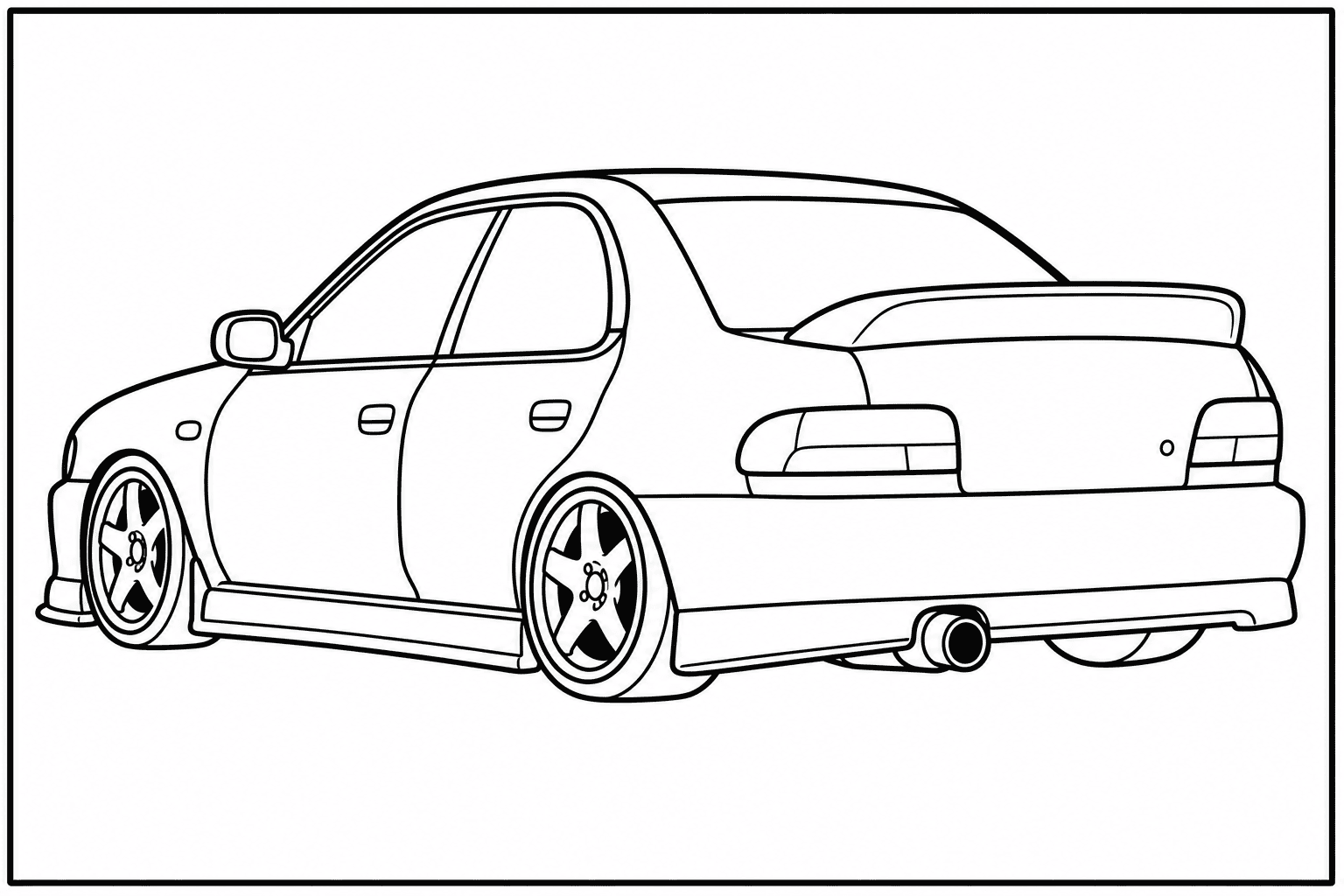 Subaru Impreza WRX STI GC8 coloring page from the Only Cars - Tuned book