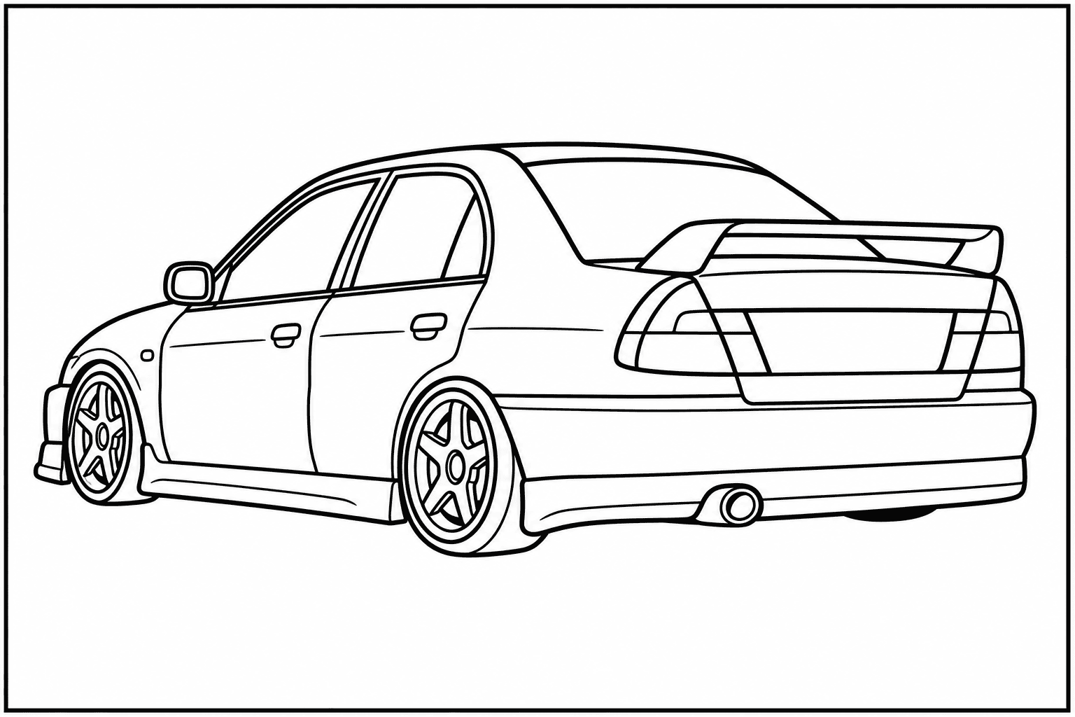 Mitsubishi Lancer Evolution VI Tommi Mäkinen Edition coloring page from the Only Cars - Tuned book