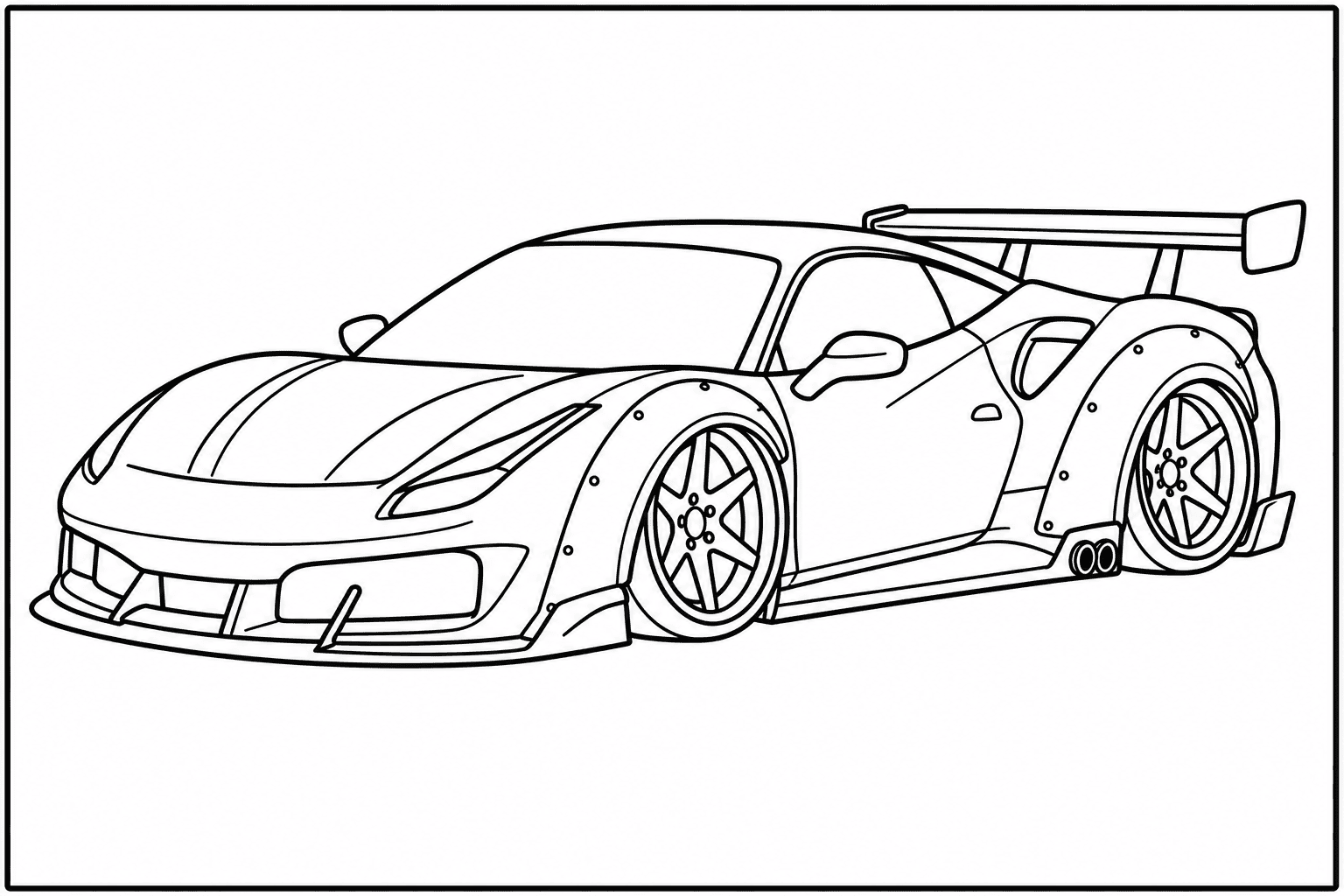Ferrari 488 Pista coloring page from the Only Cars - Tuned book