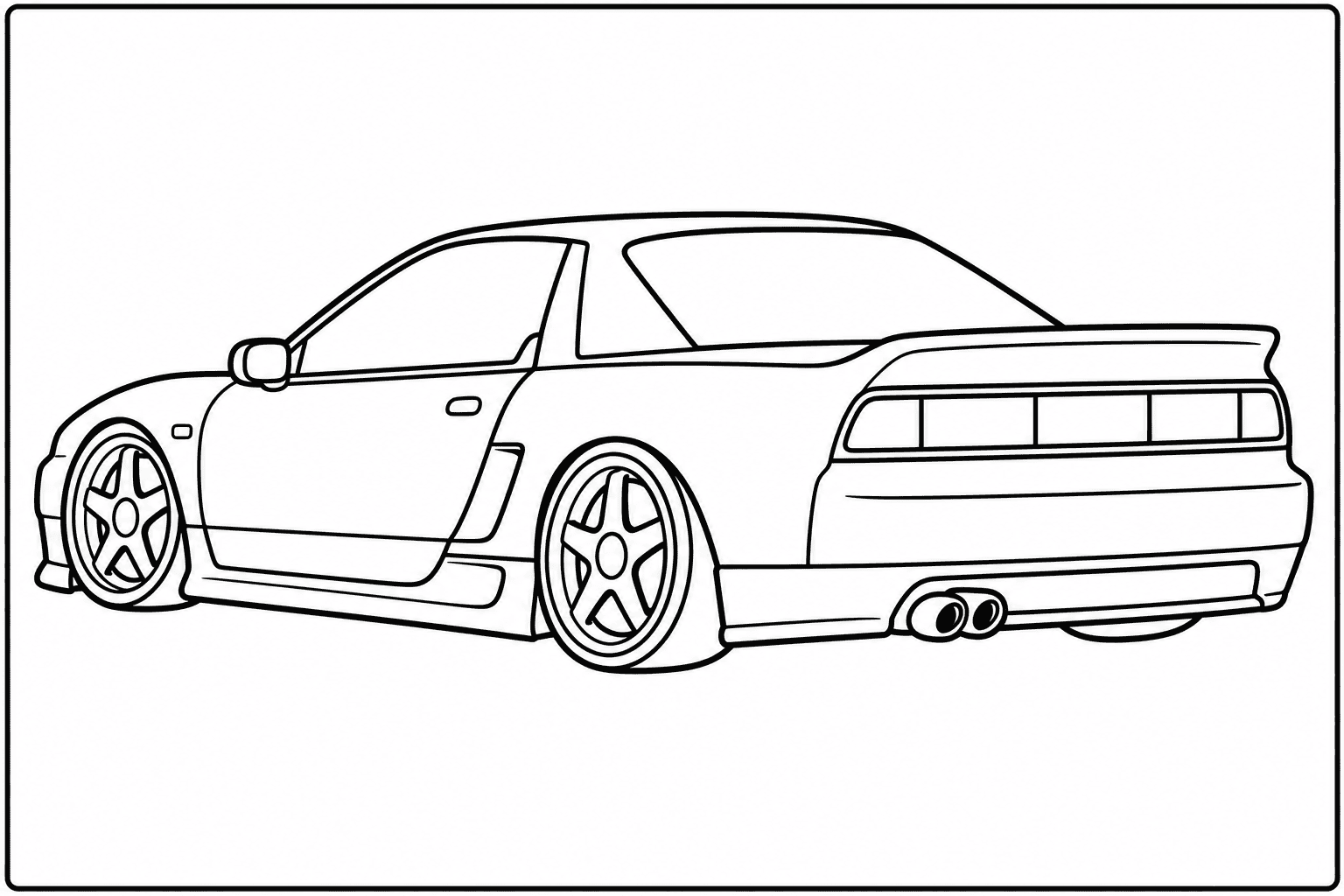 Honda NSX NA1 coloring page from the Only Cars - Tuned book