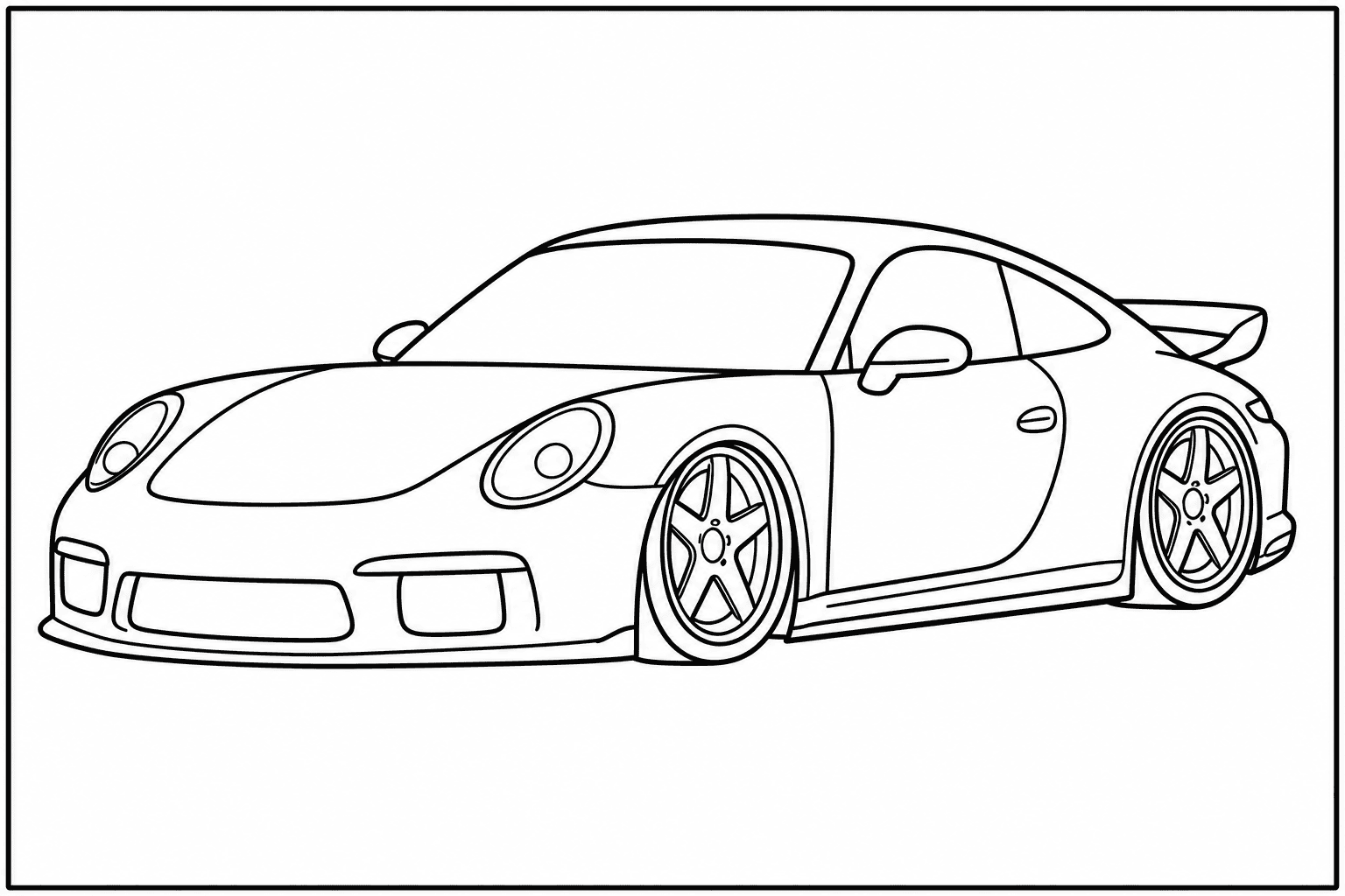 Porsche 911 GT3 992 coloring page from the Only Cars - Tuned book