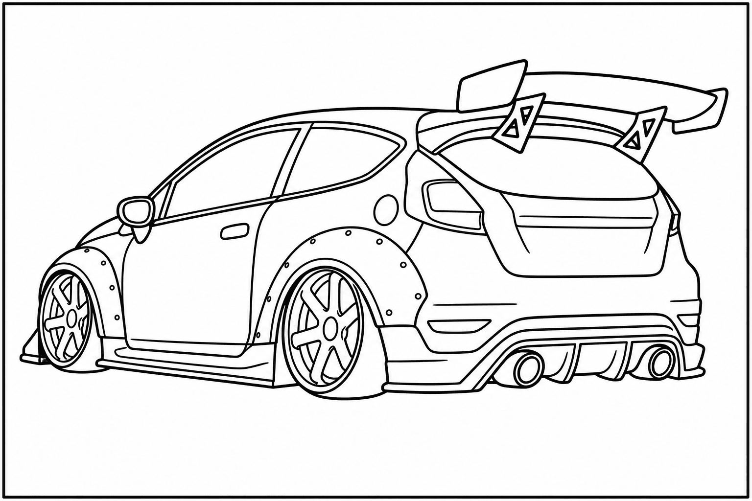 Ford Fiesta ST coloring page from the Only Cars - Tuned book
