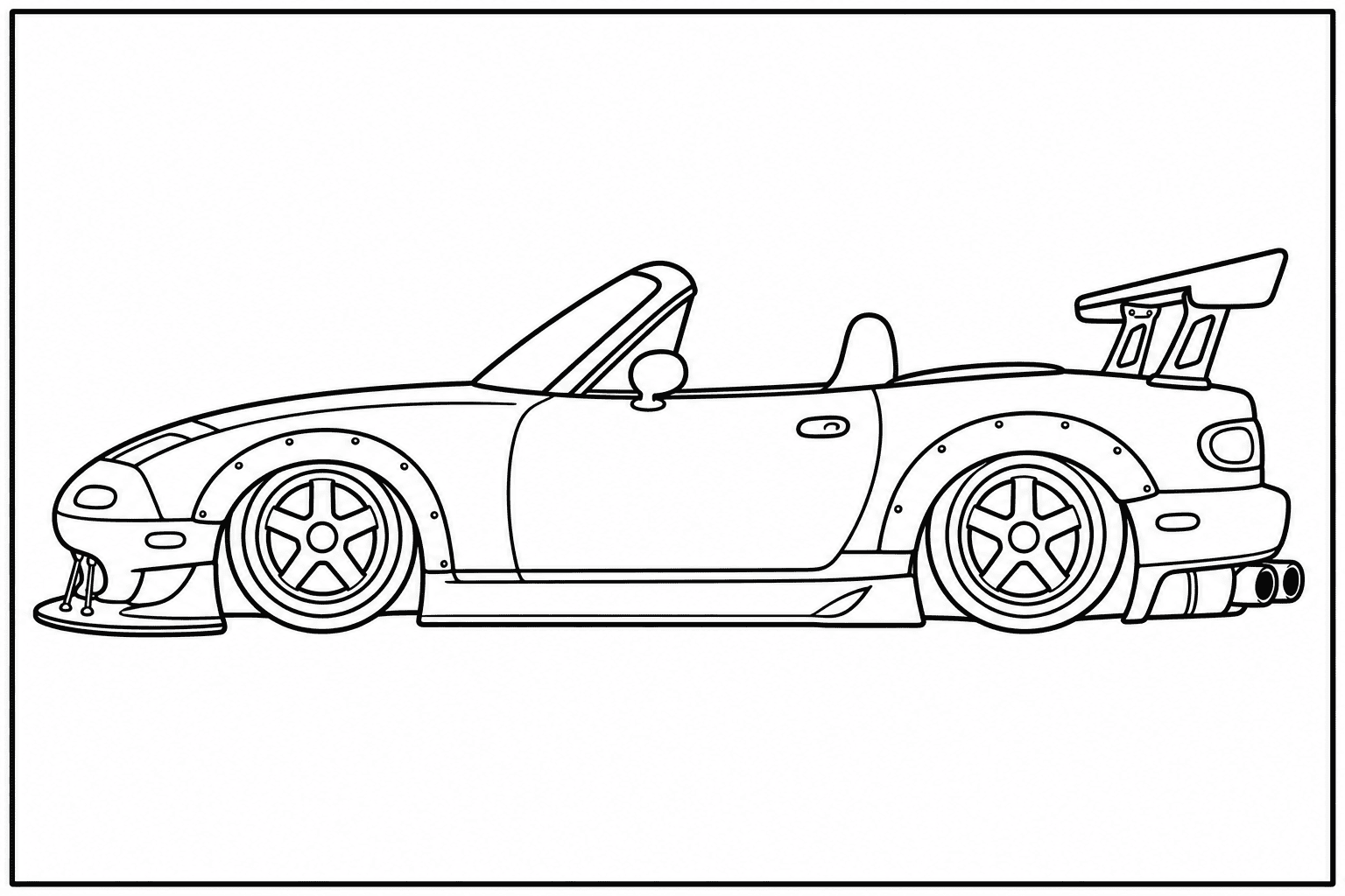 Mazda MX-5 Miata NA coloring page from the Only Cars - Tuned book