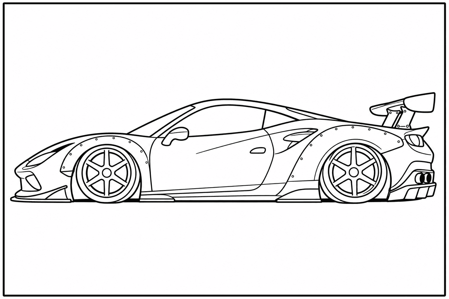 Ferrari F8 Tributo coloring page from the Only Cars - Tuned book