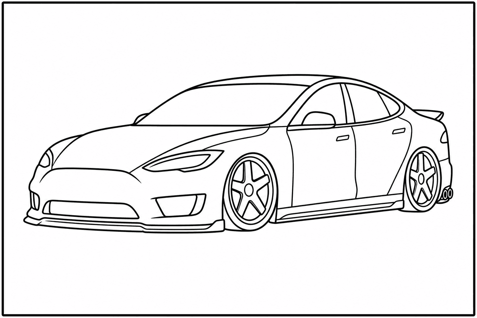 Tesla Model S Plaid coloring page from the Only Cars - Tuned book