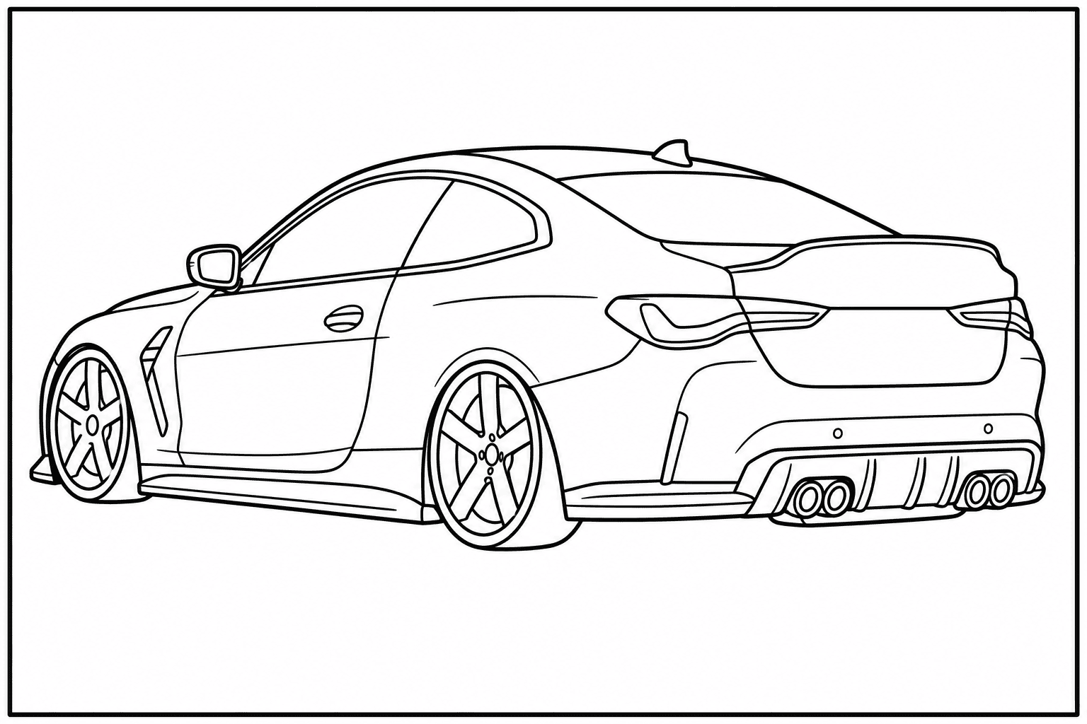 BMW M4 CSL G82 coloring page from the Only Cars - Tuned book