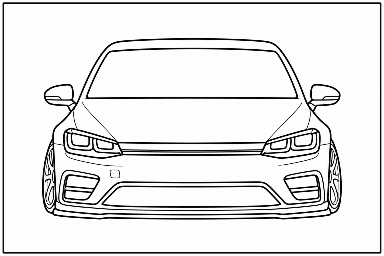Volkswagen Golf R Mk8 coloring page from the Only Cars - Tuned book