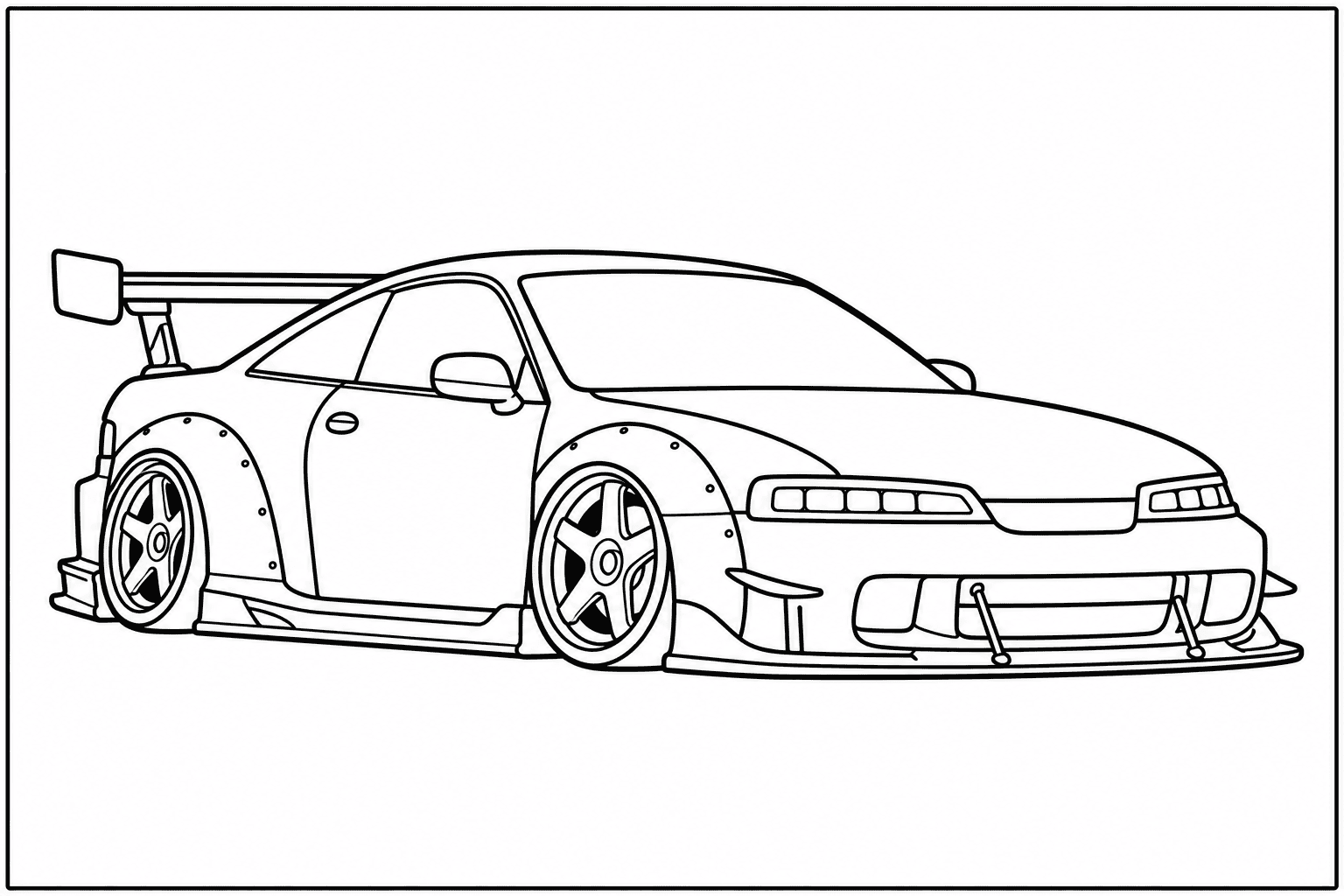 Acura Integra Type S coloring page from the Only Cars - Tuned book