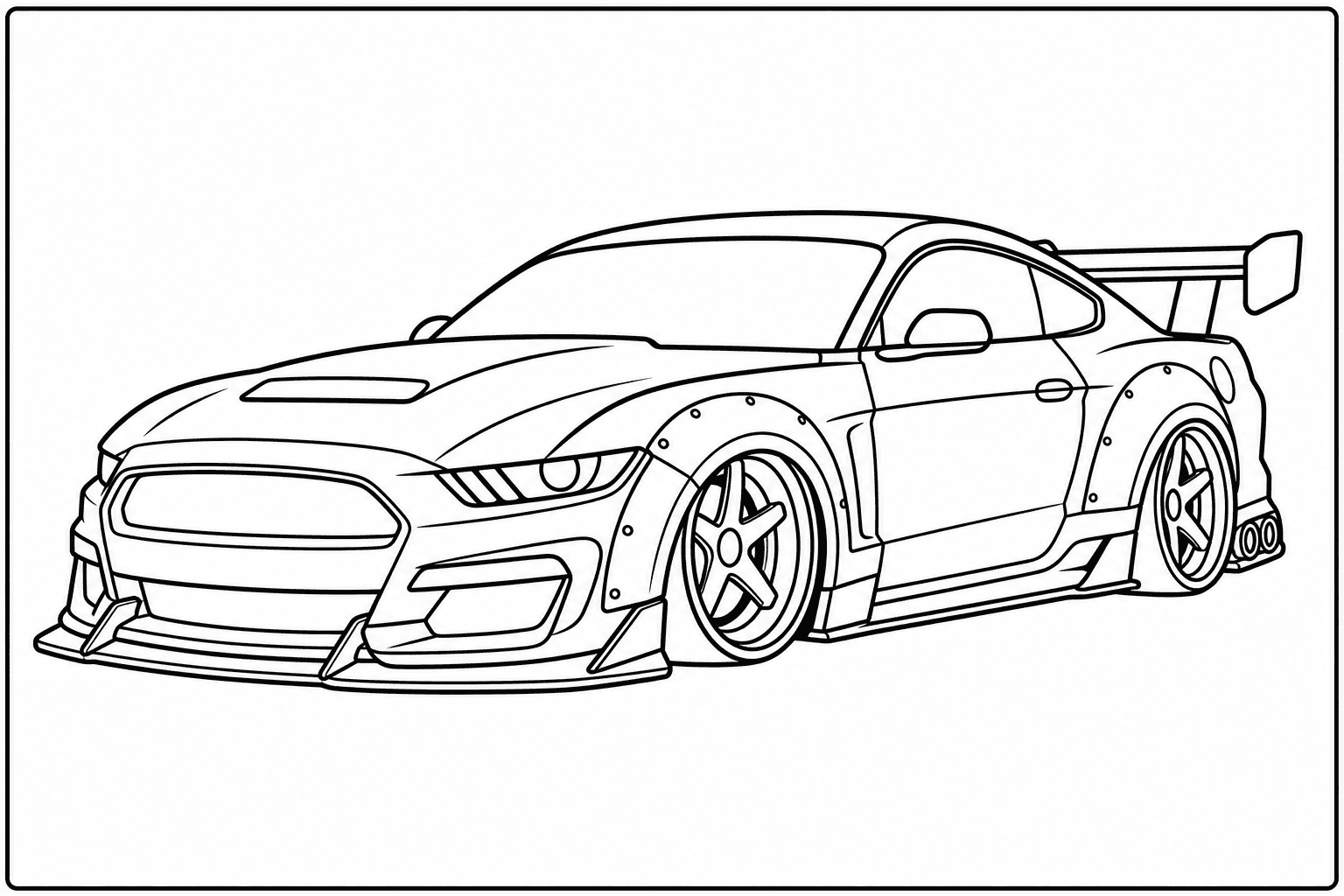 Ford Mustang Shelby GT500 coloring page from the Only Cars - Tuned book