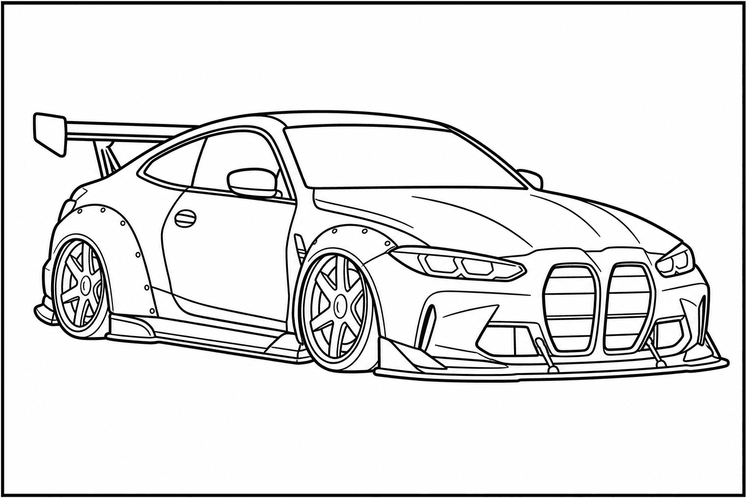 BMW M4 Competition G82 coloring page from the Only Cars - Tuned book