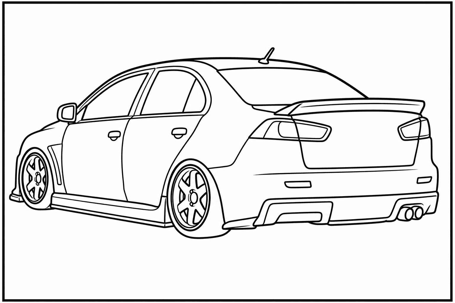 Mitsubishi Lancer Evolution X Final Edition coloring page from the Only Cars - Tuned book