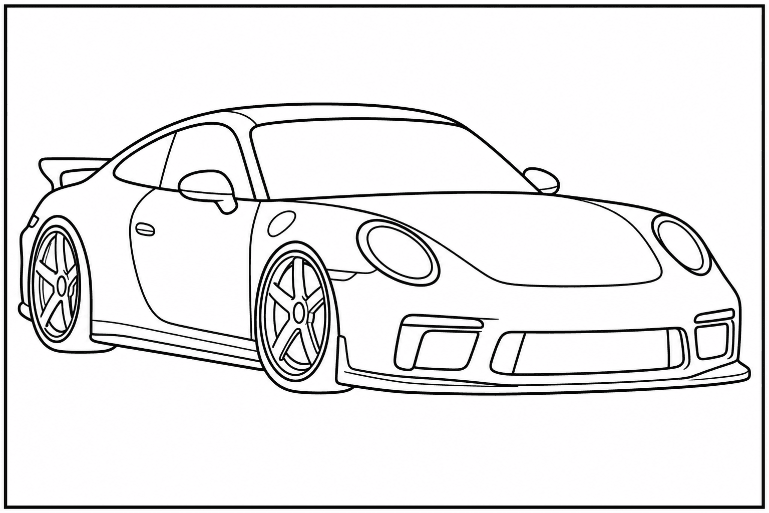 Porsche 911 GT3 RS 992 coloring page from the Only Cars - Tuned book