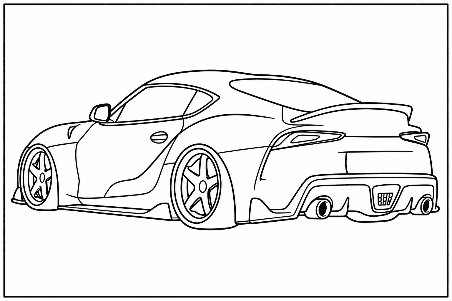 Toyota GR Supra MK5 coloring page from the Only Cars - Tuned book